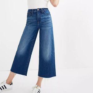 Madewell Wide-Leg Crop Jeans in a dark wash